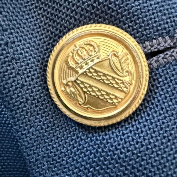 Johnny Bench MVP Collection Men’s Navy Blazer 42L Gold Crest Buttons Sport Coat - Picture 7 of 13